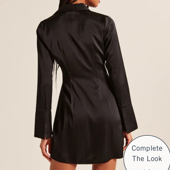 A&F Long-Sleeve Satin Shirt Dress - Picture 6 of 6